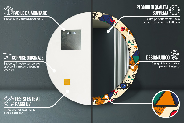 Rund spegel elegant Popkonst stil