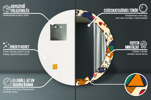 Rund spegel elegant Popkonst stil