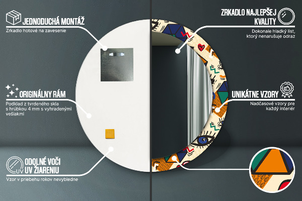 Rund spegel elegant Popkonst stil