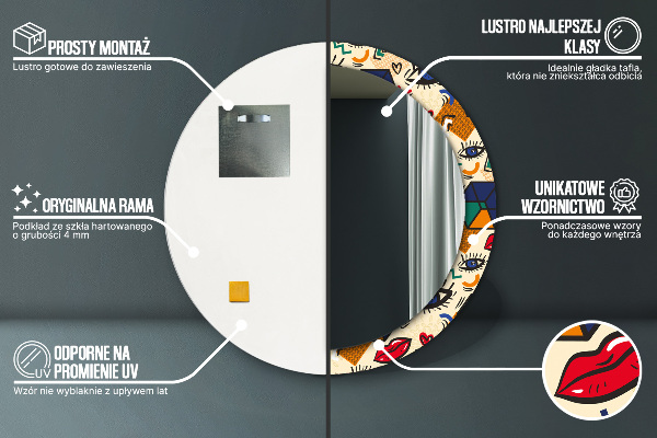 Rund spegel elegant Popkonst stil