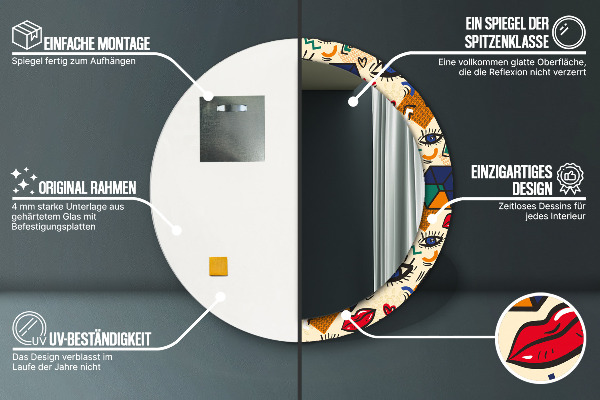 Rund spegel elegant Popkonst stil