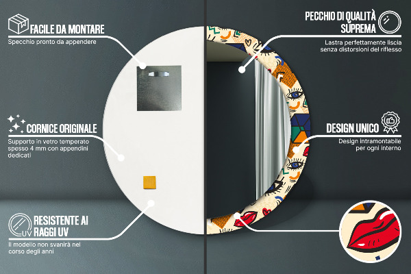 Rund spegel elegant Popkonst stil