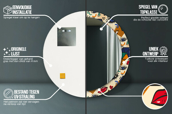 Rund spegel elegant Popkonst stil