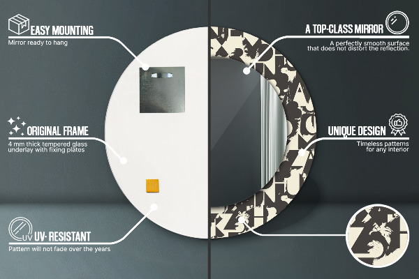 Rund spegel elegant Abstrakt typografi