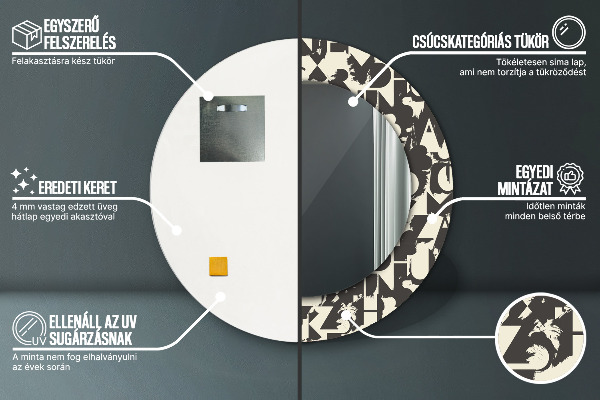 Rund spegel elegant Abstrakt typografi