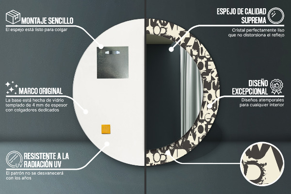 Rund spegel elegant Abstrakt typografi