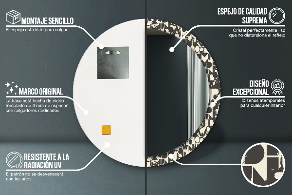 Rund spegel elegant Abstrakt typografi