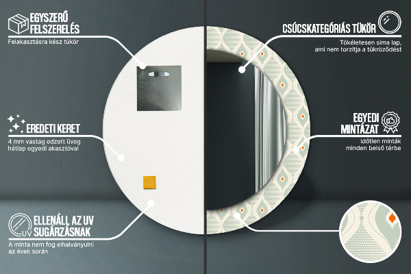 Rund spegel elegant Lätt vintage mönster