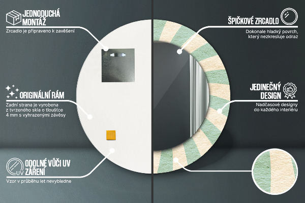 Rund spegel elegant Retro pastellmönster