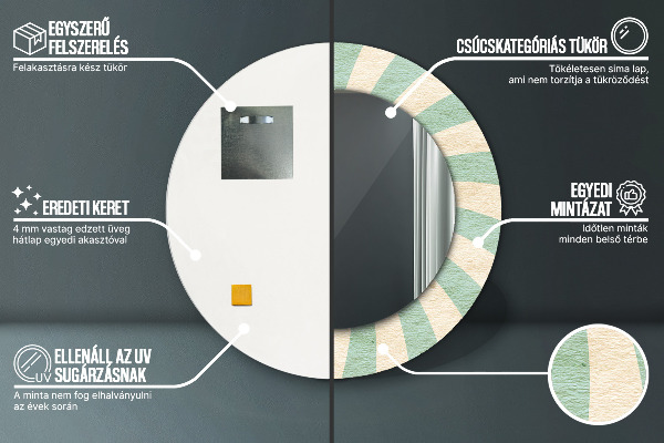 Rund spegel elegant Retro pastellmönster