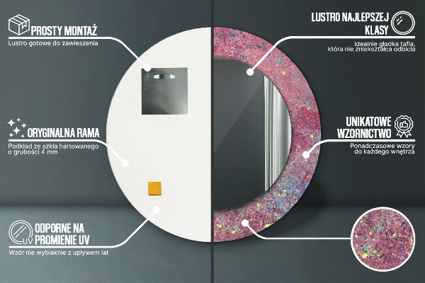 Rund spegel elegant Festival av färger