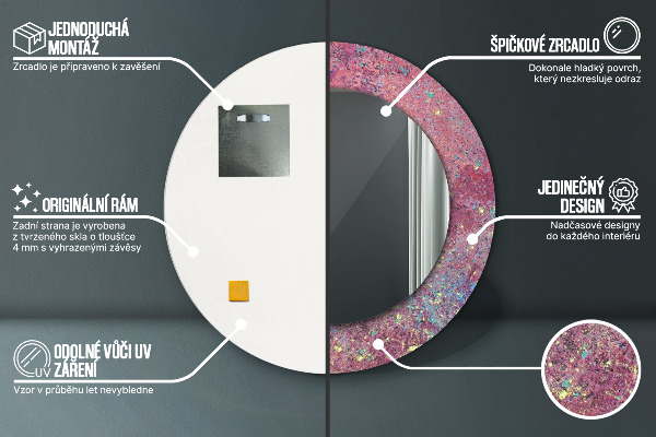 Rund spegel elegant Festival av färger