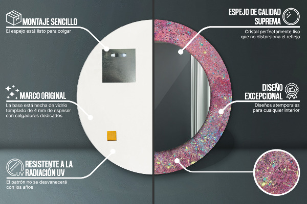 Rund spegel elegant Festival av färger