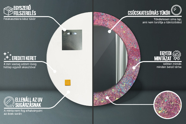 Rund spegel elegant Festival av färger