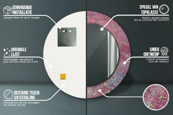 Rund spegel elegant Festival av färger