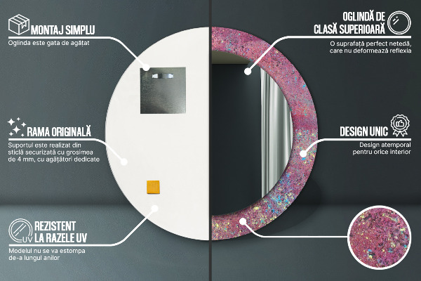 Rund spegel elegant Festival av färger