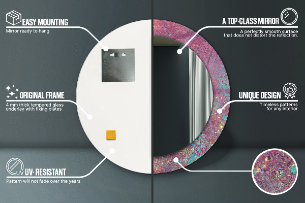 Rund spegel elegant Festival av färger