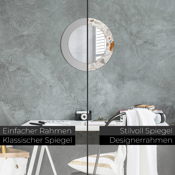 Rund spegel elegant Terrazzo bakgrund