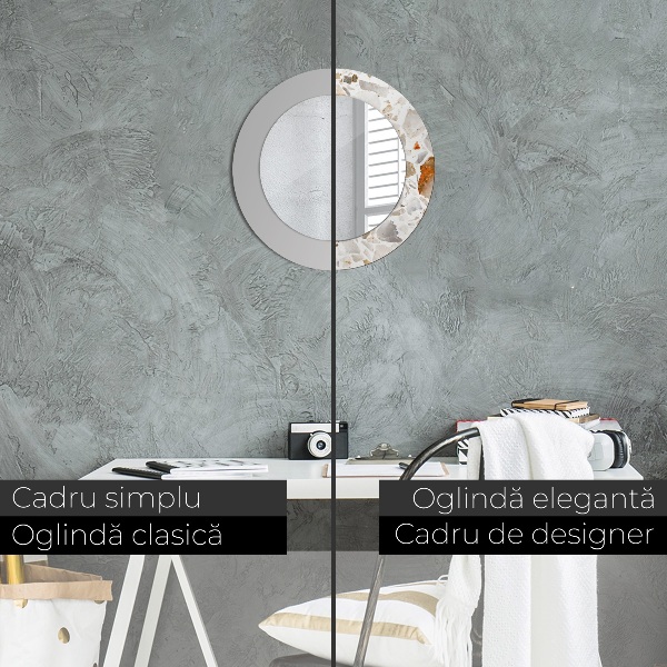 Rund spegel elegant Terrazzo bakgrund