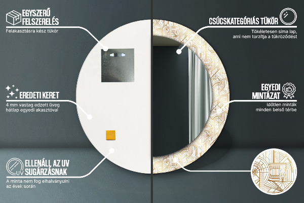 Rund spegel elegant Art déco-komposition