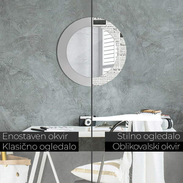 Rund spegel elegant Mönster från tidningar