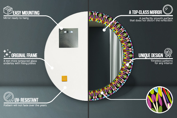 Rund spegel elegant Psykedeliskt mandalamönster
