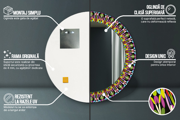 Rund spegel elegant Psykedeliskt mandalamönster