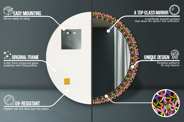 Rund spegel elegant Psykedeliskt mandalamönster