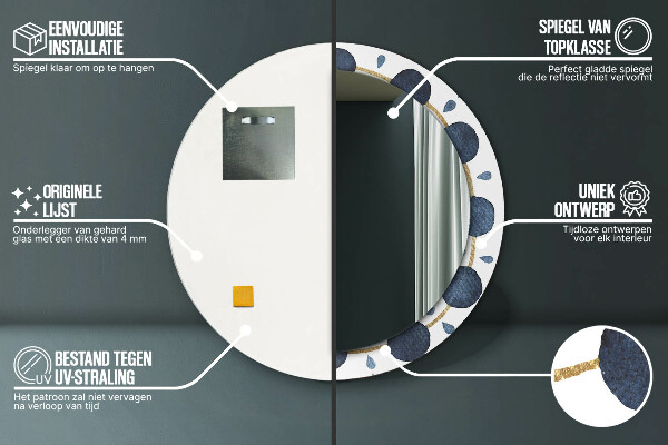 Rund spegel elegant Månen mandala