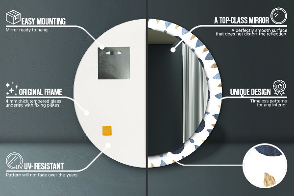 Rund spegel elegant Månen mandala