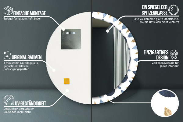 Rund spegel elegant Månen mandala