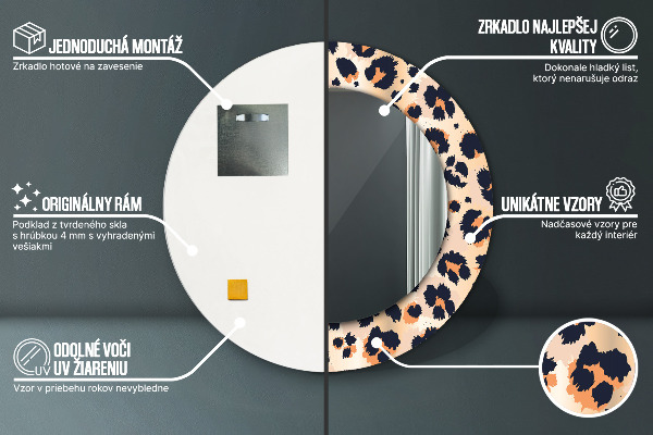 Rund spegel elegant Vilda mönster