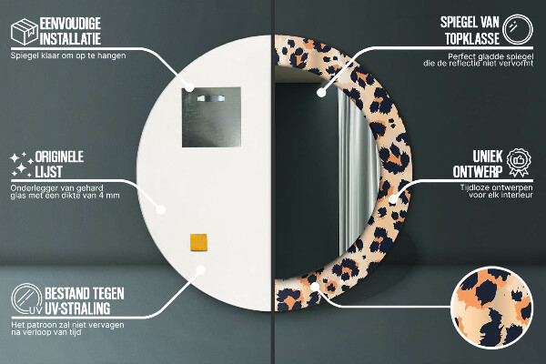 Rund spegel elegant Vilda mönster