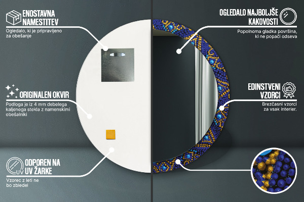 Rund spegel elegant Dekorativ sammansättning