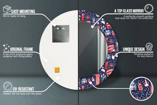 Rund spegel elegant London symbol