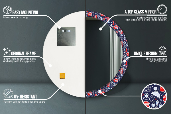 Rund spegel elegant London symbol