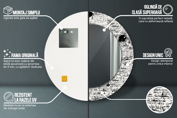 Rund spegel elegant Doodle mönster