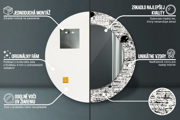 Rund spegel elegant Doodle mönster