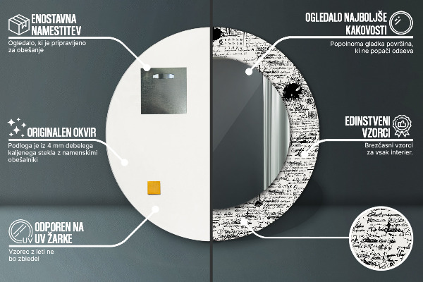 Rund spegel elegant Doodle mönster