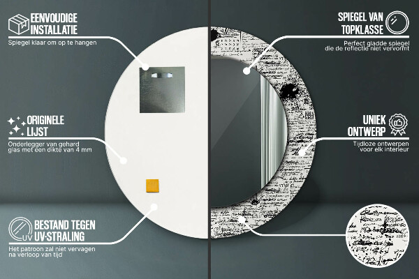 Rund spegel elegant Doodle mönster