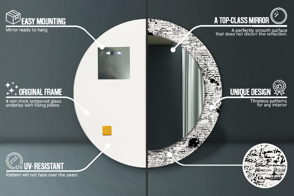 Rund spegel elegant Doodle mönster