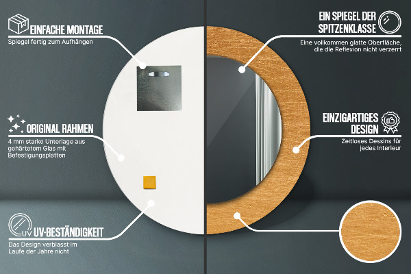 Rund spegel elegant Metallyta