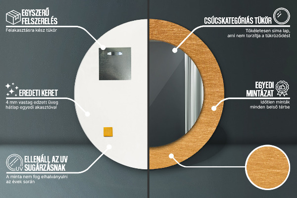 Rund spegel elegant Metallyta