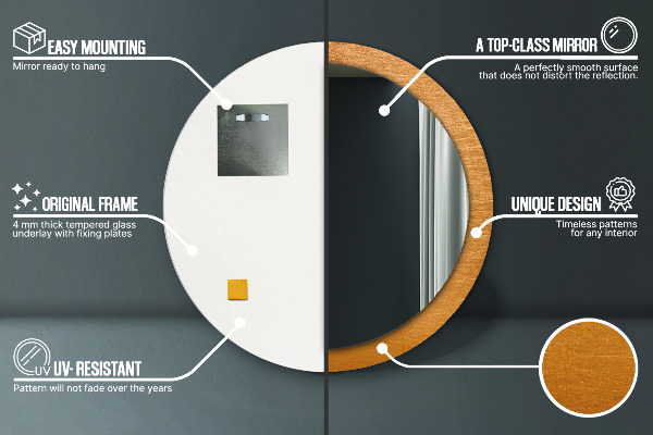 Rund spegel elegant Metallyta