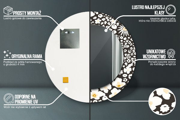 Rund spegel elegant Elfenben tusensköna