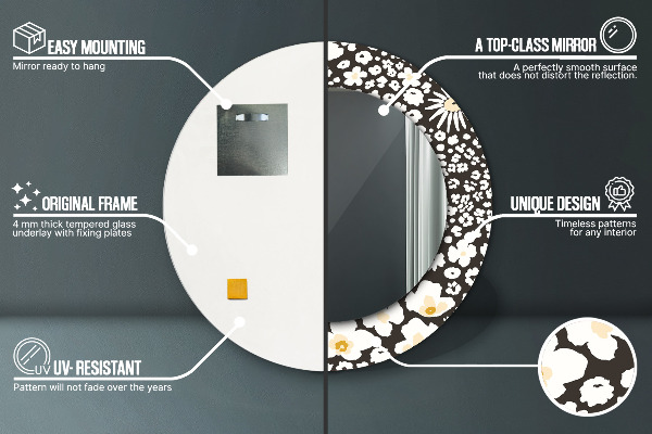 Rund spegel elegant Elfenben tusensköna