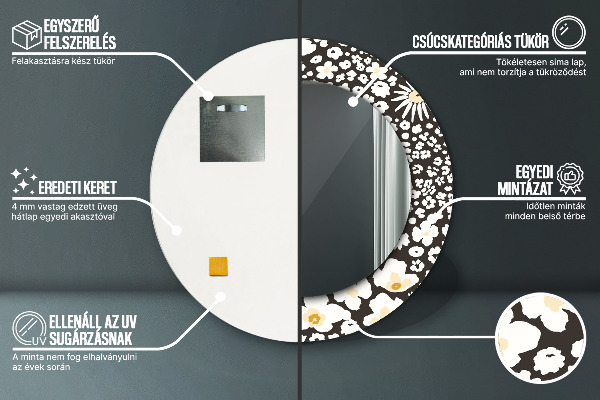 Rund spegel elegant Elfenben tusensköna