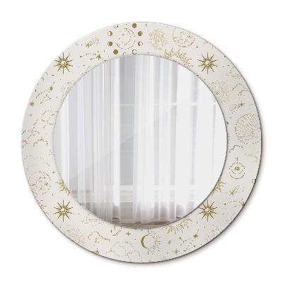 Rund spegel med tryck Mystiskt esoteriskt mönster