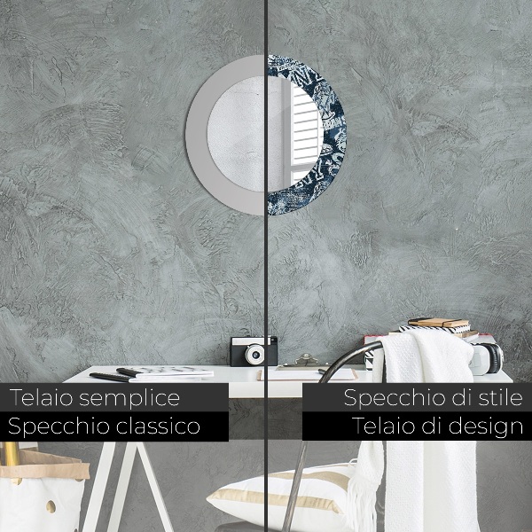 Rund spegel med tryck Collage