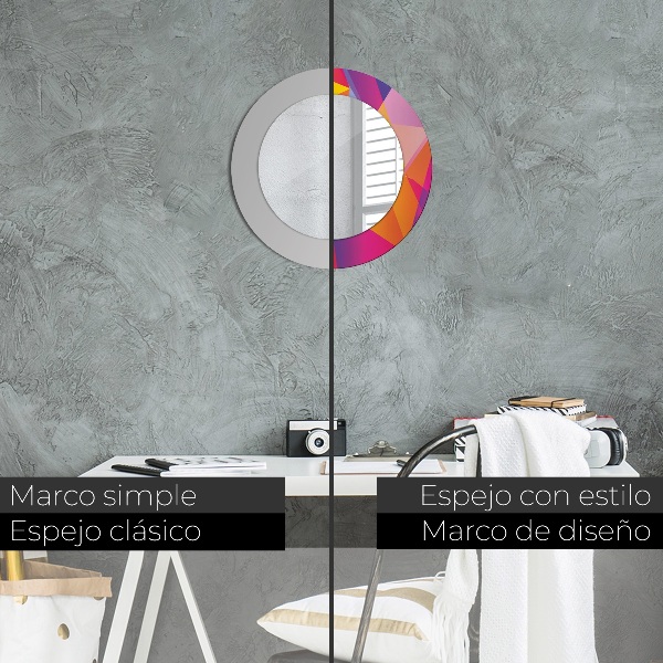 Rund spegel med tryck Geometrisk sammansättning